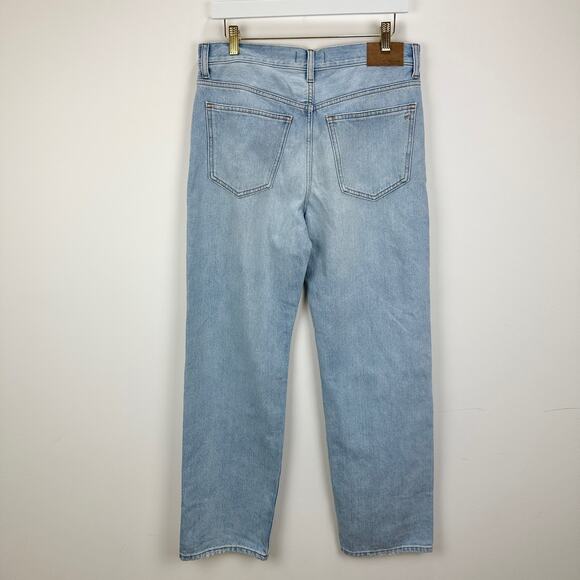 Madewell Low Slung Straight Jeans Sevilla Wash Blue Straight Slouchy US 27 NWT - Picture 8 of 16